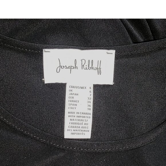 Joseph Ribkoff Black Sleeveless Jersey Midi Dress Draped Sides - Picture 5 of 7